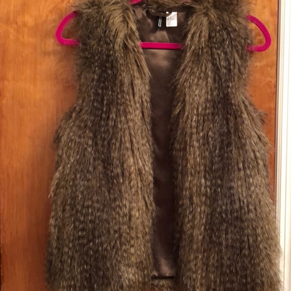 H&M Faux Fur Vest - Brown